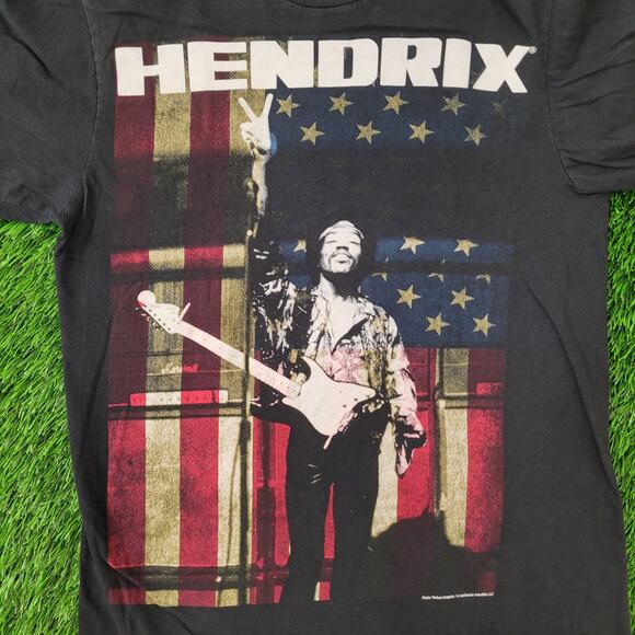 Jimi Hendrix Shirt Womens XS/S 17x24 Black American Flag Rock - Picture 7 of 14